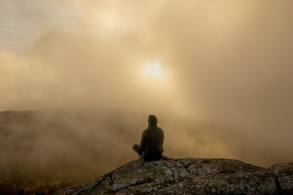 stealth wealth man alone on mountain