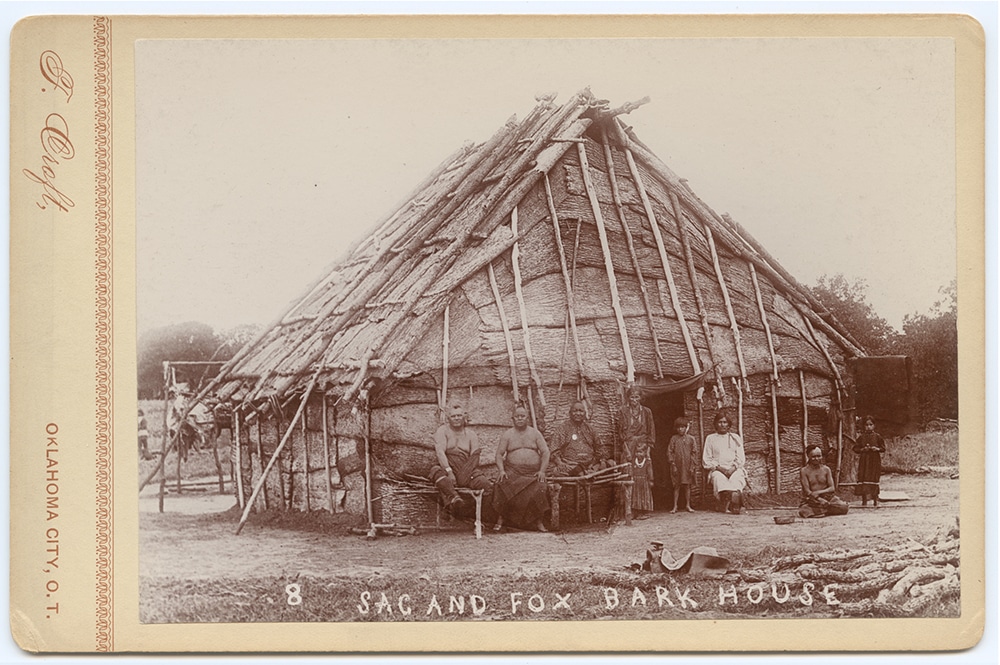 Sac and Fox Bark House, JIm Thorpe was raised as a Sac and Fox Native American