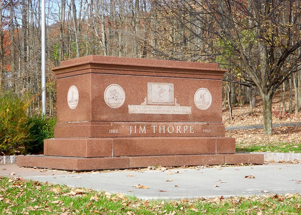Jim Thorpe's grave in Jim Thorpe, Pennsylvania